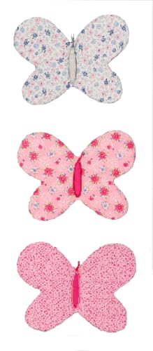 Pink 3D Butterfly Nursery Crib Bedding Set, 7 Piece Cotton Baby Bedding, 28 x 52 in 2 Product: MUTZOBIIBY Pink 3D Butterfly Nursery Crib Bedding Set 7-Piece Cotton Butterfly Themed Baby Girl Cot Bedding Set Quilt/Fitted Sheet x2 /Diaper Stacker/Wall Decor x 3, 28'' X 52''