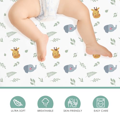 Safari Crib Bedding Set for Boys Girls, Ultra Soft Nursery Comforter Sheet Skirt, Happy Animals, 45 x 35in 5 Product: NacoMoco 3-Piece Crib Sets for Boys Girls - Ultra Soft Safari Crib Bedding Set Includes Crib Comforter, Sheet & Skirt (Happy Animals)