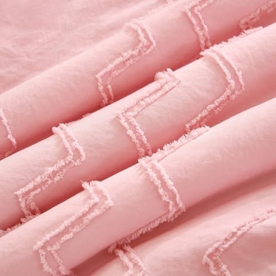 Pink Tufted Ruffle Crib Bedding Set, 3 Piece Microfiber Nursery Bundle, Boho Chic Comforter, 35 x 45 in. 12 Product: NacoMoco 3-Piece Tufted Ruffle Crib Bedding Set for Girls - Ultra Soft Baby Bedding Set Includes Boho Crib Comforter, Sheet & Skirt (Light Pink)