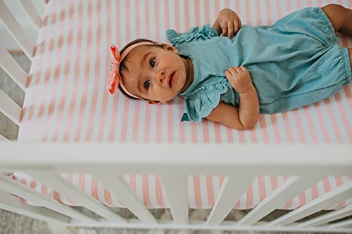 Product: NODNAL CO. 3 Fitted Pink Mini Crib Pack n Play Playard Portable Crib Sheets Set - 100% Oeko-TEX Cotton Baby Girl Nursery Bedding - Chevron, Polka Dot, & Stripe Travel Pack and Play Playpen Sheet
