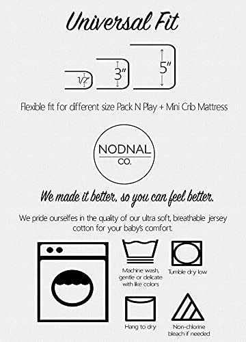Product: NODNAL CO. 3 Fitted Pink Mini Crib Pack n Play Playard Portable Crib Sheets Set - 100% Oeko-TEX Cotton Baby Girl Nursery Bedding - Chevron, Polka Dot, & Stripe Travel Pack and Play Playpen Sheet