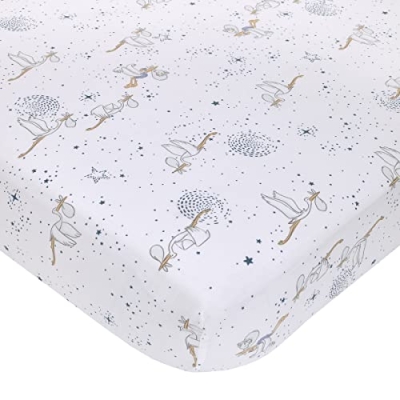 Product: NoJo Disney Dumbo Sweet Little Baby Light Blue, Gray, and White Storks, Stars, Clouds and Moon 3 Piece Nursery Crib Bedding Set - Comforter, 100% Cotton Fitted Crib Sheet and Crib Skirt