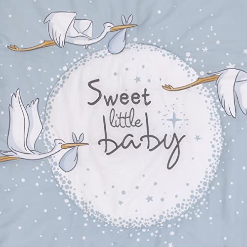 Product: NoJo Disney Dumbo Sweet Little Baby Light Blue, Gray, and White Storks, Stars, Clouds and Moon 3 Piece Nursery Crib Bedding Set - Comforter, 100% Cotton Fitted Crib Sheet and Crib Skirt