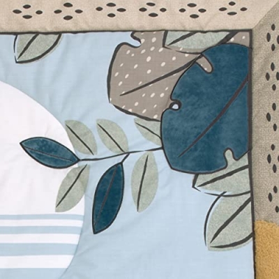 Product: NoJo Disney Lion King Blue, Green, Taupe and Gold Simba Future King 3 Piece Nursery Crib Bedding Set - Comforter, Cotton Fitted Crib Sheet, and Crib Skirt