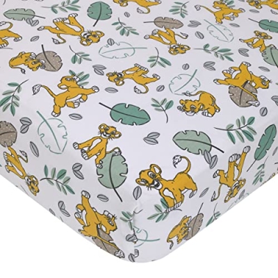 Product: NoJo Disney Lion King Blue, Green, Taupe and Gold Simba Future King 3 Piece Nursery Crib Bedding Set - Comforter, Cotton Fitted Crib Sheet, and Crib Skirt