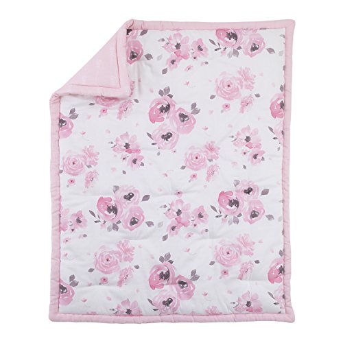 NOJO Dreamer Watercolor Floral Nursery Crib Bedding Set, Rose Pink White, 8 Piece, Cotton Sateen, 36x45in 2 Product: NOJO Dreamer Watercolor Floral 8 Piece Nursery Crib Bedding Set, Rose/Pink/White