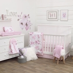 Product: NOJO Dreamer Watercolor Floral 8 Piece Nursery Crib Bedding Set, Rose/Pink/White