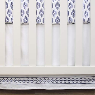 NoJo Indigo Hues Elephant Crib Bedding Set, Blue White 4 Piece Nursery Set, Comforter, Cotton Sheet, 36x45in 10 Product: NoJo Indigo Hues Blue and White Elephant 4 Piece Nursery Crib Bedding Set - Comforter, 100% Cotton Fitted Crib Sheet, Dust Ruffle, Super Soft Baby Blanket