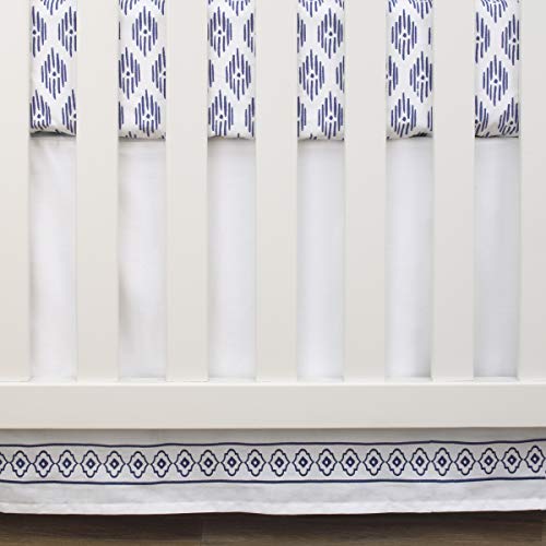NoJo Indigo Hues Elephant Crib Bedding Set, Blue White 4 Piece Nursery Set, Comforter, Cotton Sheet, 36x45in 3 Product: NoJo Indigo Hues Blue and White Elephant 4 Piece Nursery Crib Bedding Set - Comforter, 100% Cotton Fitted Crib Sheet, Dust Ruffle, Super Soft Baby Blanket