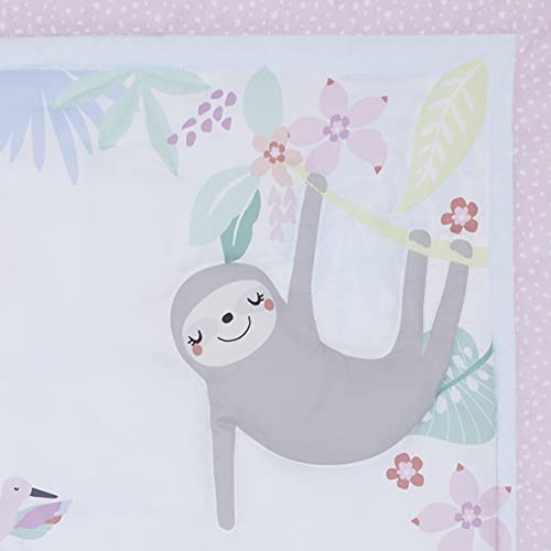 Mini Crib Bedding Set, Tropical Jungle Animal Comforter and 2 Fitted Sheets, Pink Green White, 24x38in Mattress 4 Product: NoJo Little Love Tropical Garden Pink, Green, and White Jungle Animal 3 Piece Mini Crib Bedding Set - Comforter, Two Fitted Sheets
