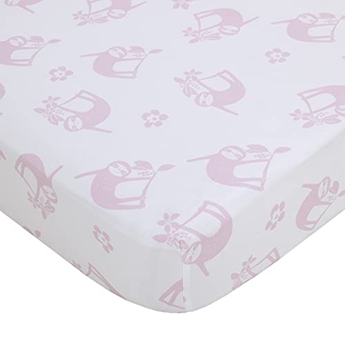 Mini Crib Bedding Set, Tropical Jungle Animal Comforter and 2 Fitted Sheets, Pink Green White, 24x38in Mattress 2 Product: NoJo Little Love Tropical Garden Pink, Green, and White Jungle Animal 3 Piece Mini Crib Bedding Set - Comforter, Two Fitted Sheets