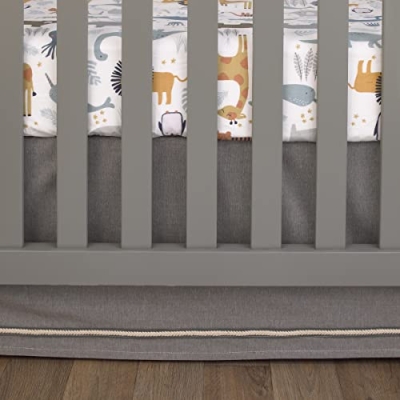 Product: NoJo Zoo Animals White and Gray 4 Pc Crib Bedding Set