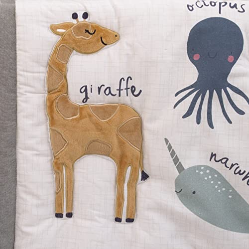 Product: NoJo Zoo Animals White and Gray 4 Pc Crib Bedding Set