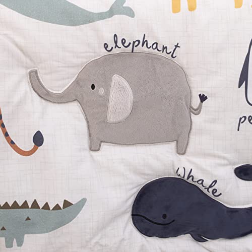 Product: NoJo Zoo Animals White and Gray 4 Pc Crib Bedding Set