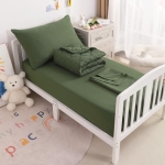 Product: NTBAY Toddler Bedding Set - 4 Piece Soft and Breathable Crib Bedding Set for Boys and Girls, Includes Quilted Comforter, Fitted Sheet, Flat Top Sheet and Envelope Pillowcase, Olive Green