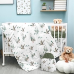 Product: Oudain 4 Piece Mallard Duck Crib Bedding Set Including Mallard Duck Crib Skirt, Blanket, Crib Sheet and Diaper Stacker, Soft Neutral Nursery Standard Size Baby Bedding for Baby Girls and Boys