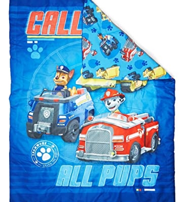 Paw Patrol Toddler Bedding Set, Calling All Pups Blue Comforter Sheets Reversible Pillowcase, 4 Piece Standard Toddler Bed 2.0cm 12 Product: Paw Patrol Calling All Pups 4 Piece Toddler Bedding Set – Includes Comforter, Sheet Set – Fitted + Top Sheet + Reversible Pillowcase for Boys Bed, Blue