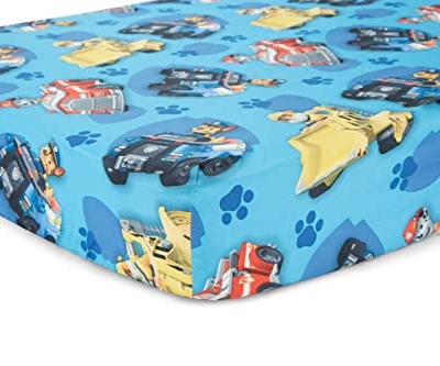 Paw Patrol Toddler Bedding Set, Calling All Pups Blue Comforter Sheets Reversible Pillowcase, 4 Piece Standard Toddler Bed 2.0cm 13 Product: Paw Patrol Calling All Pups 4 Piece Toddler Bedding Set – Includes Comforter, Sheet Set – Fitted + Top Sheet + Reversible Pillowcase for Boys Bed, Blue