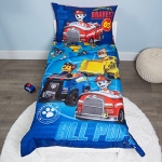 Product: Paw Patrol Calling All Pups 4 Piece Toddler Bedding Set – Includes Comforter, Sheet Set – Fitted + Top Sheet + Reversible Pillowcase for Boys Bed, Blue