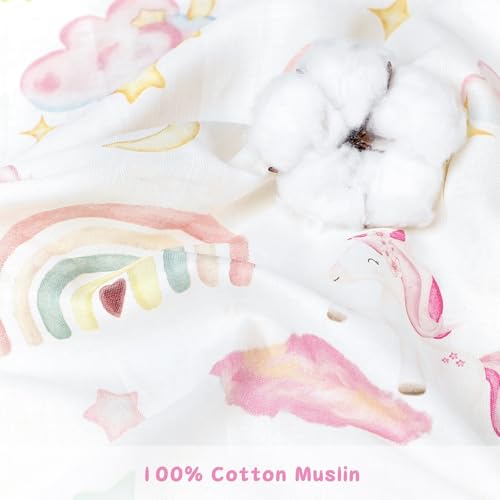 Product: Pea Pod Muslin Toddler Bedding Set 3-Piece - Soft Breathable Crib Bedding with Fitted Sheet, Quilt & Pillowcase for Infant & Kids Bed | Machine Washable Nursery Bed Set, Unicorn Rainbow