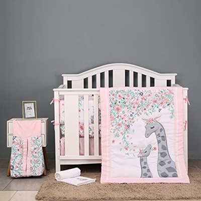 Pink Floral Nursery Diaper Stacker Storage Organizer, Hanbear Plum Blossom Microfiber Crib Caddy, 4 5 Product: Pink Floral Nursery Diaper Stacker Storage Crib Diaper Storage Organizer by Hanbear (4)
