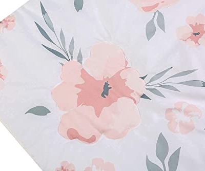 Product: PINNKKU 4-Piece Crib Bedding Set for Boy & Girl, Includes Skirt, Blanket, Sheet & Diaper Bag, Floral, Standard Size