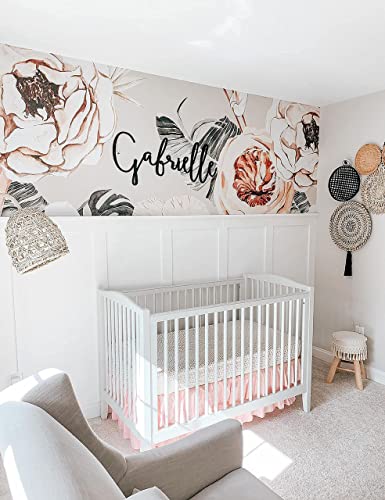Product: PINNKKU 4-Piece Crib Bedding Set for Boy & Girl, Includes Skirt, Blanket, Sheet & Diaper Bag, Floral, Standard Size