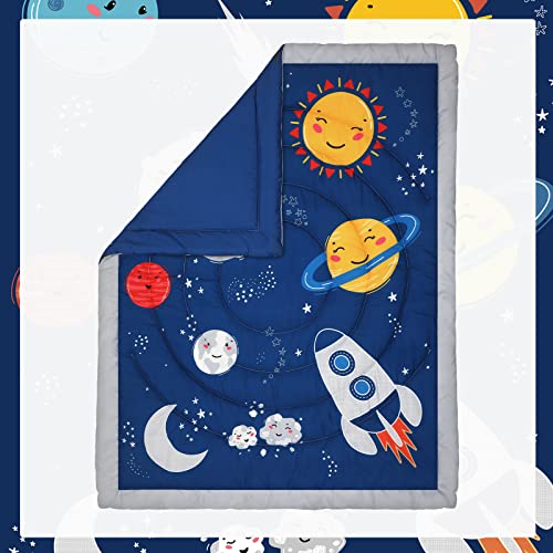 Space Themed 4 Piece Crib Bedding Set, Soft Nursery Quilt Sheet Skirt Diaper Stacker, Peach Pink Boho, 45x36in 1 Product: Rtteri 4 Pieces Baby Crib Bedding Set, Nursery Bedding Standard Size Soft Baby Bedding Set Including Crib Skirt, Blanket, Sheet and Diaper Stacker for Girls and Boys(Space)