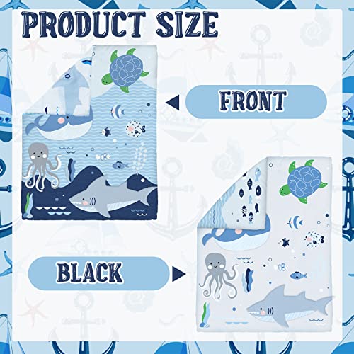 Product: Rtteri 4 Pieces Baby Crib Bedding Set, Nursery Bedding Standard Size Soft Baby Bedding Set Including Crib Skirt, Blanket, Sheet and Diaper Stacker for Girls and Boys(Whale)