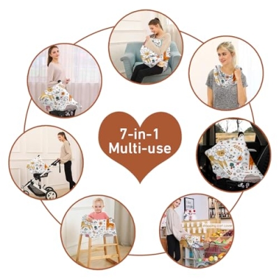 Rucekia Neutral Baby Crib Bedding Set, Animal Print, Blanket Nursing Pillow Cover Car Seat Canopy, Boys Girls, 30x40in 13 Product: Rucekia Baby Crib Bedding Set Neutral 3 Pieces: Animals Crib Bedding Set for Boys & Girls - Gift Set Including Blanket, Nursing Pillowcase & Car Seat Cover