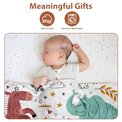 Rucekia Neutral Baby Crib Bedding Set, Animal Print, Blanket Nursing Pillow Cover Car Seat Canopy, Boys Girls, 30x40in 3 Product: Rucekia Baby Crib Bedding Set Neutral 3 Pieces: Animals Crib Bedding Set for Boys & Girls - Gift Set Including Blanket, Nursing Pillowcase & Car Seat Cover