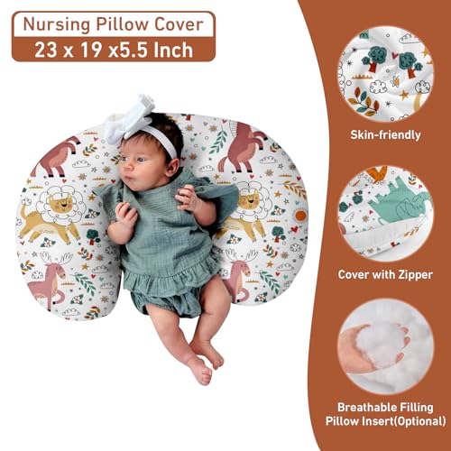 Rucekia Neutral Baby Crib Bedding Set, Animal Print, Blanket Nursing Pillow Cover Car Seat Canopy, Boys Girls, 30x40in 4 Product: Rucekia Baby Crib Bedding Set Neutral 3 Pieces: Animals Crib Bedding Set for Boys & Girls - Gift Set Including Blanket, Nursing Pillowcase & Car Seat Cover