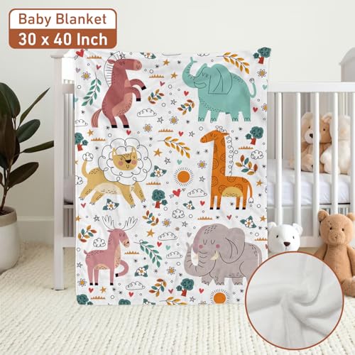 Rucekia Neutral Baby Crib Bedding Set, Animal Print, Blanket Nursing Pillow Cover Car Seat Canopy, Boys Girls, 30x40in 2 Product: Rucekia Baby Crib Bedding Set Neutral 3 Pieces: Animals Crib Bedding Set for Boys & Girls - Gift Set Including Blanket, Nursing Pillowcase & Car Seat Cover