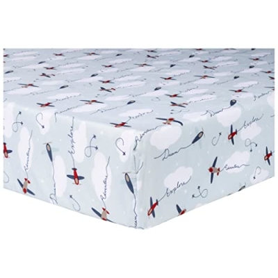 Product: Sammy & Lou Adventure Awaits Air Traveler Breathable 3-Piece Baby Nursery Crib Bedding Set, Includes Quilt, Fitted Crib Sheet, and Crib Skirt