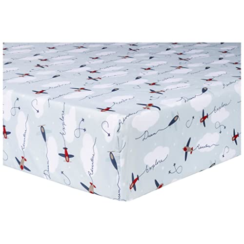 Product: Sammy & Lou Adventure Awaits Air Traveler Breathable 3-Piece Baby Nursery Crib Bedding Set, Includes Quilt, Fitted Crib Sheet, and Crib Skirt