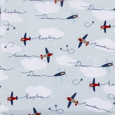 Product: Sammy & Lou Adventure Awaits Air Traveler Breathable 3-Piece Baby Nursery Crib Bedding Set, Includes Quilt, Fitted Crib Sheet, and Crib Skirt