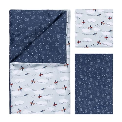 Product: Sammy & Lou Adventure Awaits Air Traveler Breathable 3-Piece Baby Nursery Crib Bedding Set, Includes Quilt, Fitted Crib Sheet, and Crib Skirt