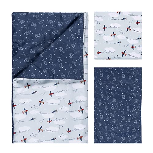 Product: Sammy & Lou Adventure Awaits Air Traveler Breathable 3-Piece Baby Nursery Crib Bedding Set, Includes Quilt, Fitted Crib Sheet, and Crib Skirt