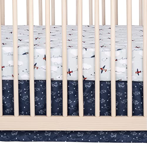 Product: Sammy & Lou Adventure Awaits Air Traveler Breathable 3-Piece Baby Nursery Crib Bedding Set, Includes Quilt, Fitted Crib Sheet, and Crib Skirt