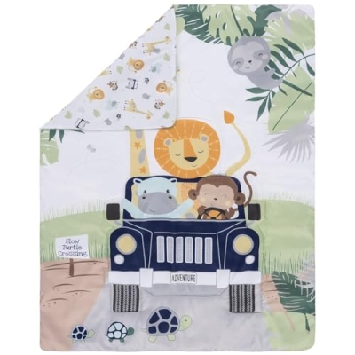 Baby Boy Crib Bedding Set, Sammy & Lou Off Road Adventure Quilt Fitted Sheet Crib Skirt Plush Toy, 9in 11 Product: Sammy & Lou Off Road Adventure 4-Piece Baby Nursery Crib Bedding Set for Boys, Includes Quilt, Fitted Crib Sheet, Crib Skirt, and Plush Toy