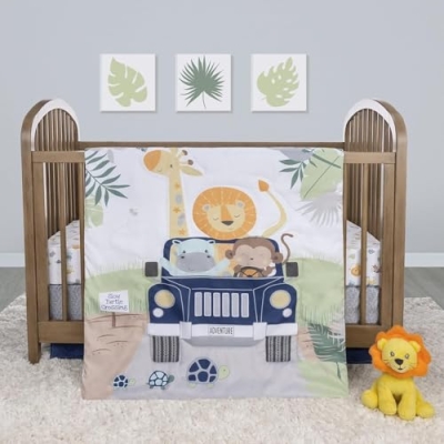 Product: Sammy & Lou Off Road Adventure 4-Piece Baby Nursery Crib Bedding Set for Boys, Includes Quilt, Fitted Crib Sheet, Crib Skirt, and Plush Toy
