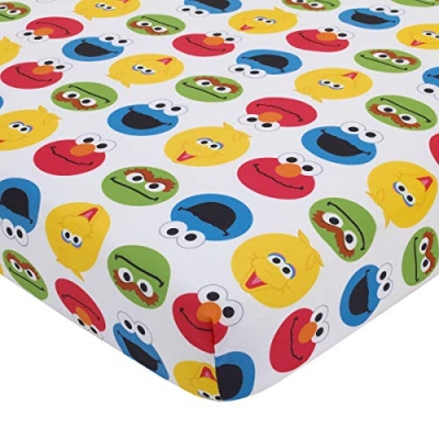 Sesame Street Toddler Bed Set, 4 Piece Best Friends Bedding, Elmo Cookie Monster Big Bird, Blue Red Yellow Green, 28x52in 10 Product: Sesame Street Best Friends Blue, Red, Yellow 4Piece Toddler Bed Set - Comforter, Fitted Bottom Sheet, Flat Top Sheet, Reversible Pillowcase, Blue, Red, Yellow, Green