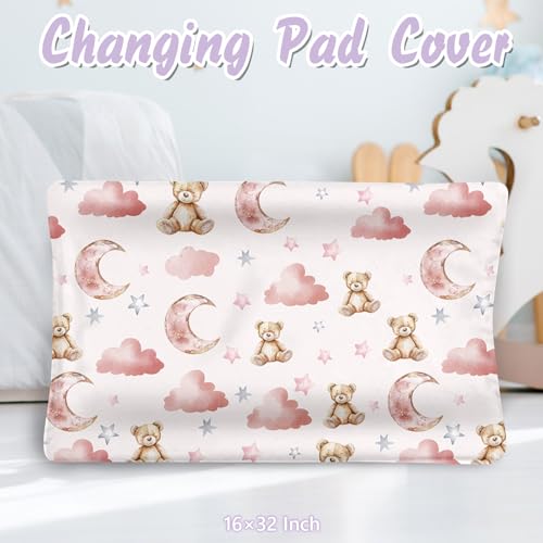 Personalized Pink Bear Baby Crib Bedding Set, 3 Piece Custom Nursery Bedding, Double Layer Blanket, Crib Sheet, 32.5cm 4 Product: Sunamd Custom Baby Crib Bedding Set, 3 PCs Personalized Name Baby Crib Sets for Infants Toddlers, Pink Bear Theme Bedding Crib Sets, Double Layer Nursery Bedding Set for Girls Boys Customized Gifts