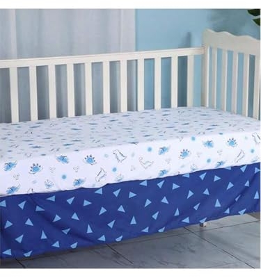 Product: Sweet baba Blue Dinosaur Crib Bedding Set for Baby Boy, 3 Pieces Nursery Set Including Quilt/Fitted Sheet/Crib Skirt