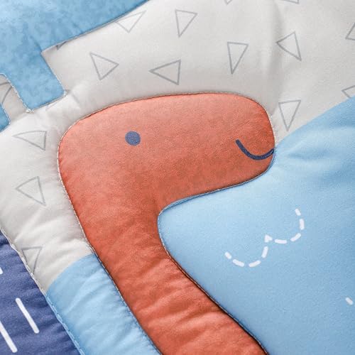 Product: Sweet baba Blue Dinosaur Crib Bedding Set for Baby Boy, 3 Pieces Nursery Set Including Quilt/Fitted Sheet/Crib Skirt