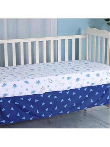 Product: Sweet baba Blue Dinosaur Crib Bedding Set for Baby Boy, 3 Pieces Nursery Set Including Quilt/Fitted Sheet/Crib Skirt