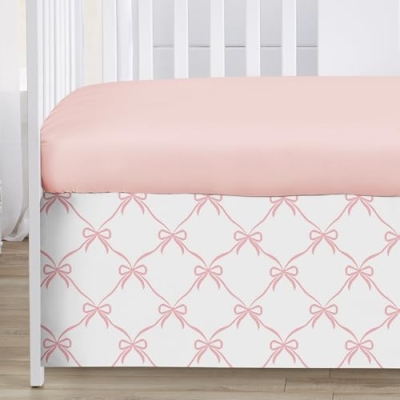 Pink Bows Baby Crib Bedding Set, Sweet Jojo Designs Girls Nursery, 3 Piece Microfiber, 41in. x 32in. 11 Product: Sweet Jojo Designs 3-Piece Baby Crib Bedding Set (Pink Bows) for Girls, Infants/Nursery incl. Blanket, Fitted Sheet and Cribskirt (Blush, Bow, Ballerina, Ballet Dancer, Princess Collection)