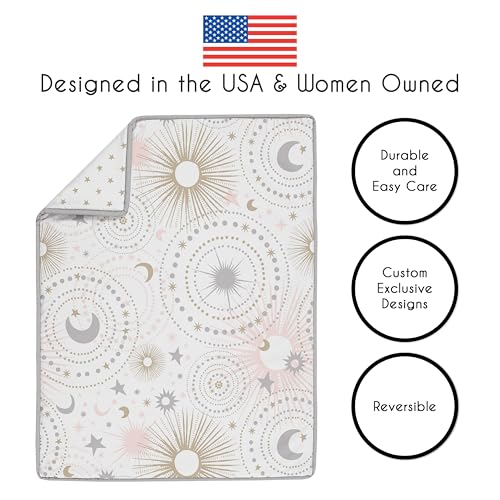Sweet Jojo Designs Celestial Baby Girl Crib Bedding Set, Blush Pink Gold Grey White Star Moon, 4 Pc 52in x 28in 3 Product: Sweet Jojo Designs 4 pc. Blush Pink, Gold, Grey and White Star and Moon Celestial Baby Girl Crib Bedding Set