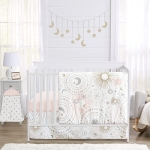 Product: Sweet Jojo Designs 4 pc. Blush Pink, Gold, Grey and White Star and Moon Celestial Baby Girl Crib Bedding Set