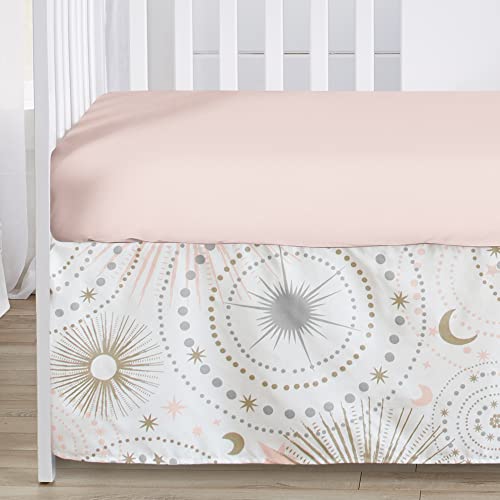 Sweet Jojo Designs Celestial Baby Girl Crib Bedding Set, Blush Pink Gold Grey White Star Moon, 4 Pc 52in x 28in 5 Product: Sweet Jojo Designs 4 pc. Blush Pink, Gold, Grey and White Star and Moon Celestial Baby Girl Crib Bedding Set